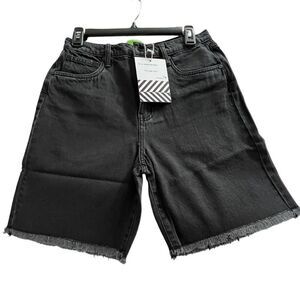 Sandrine Rose Black Jean Shorts Size 30 SH1